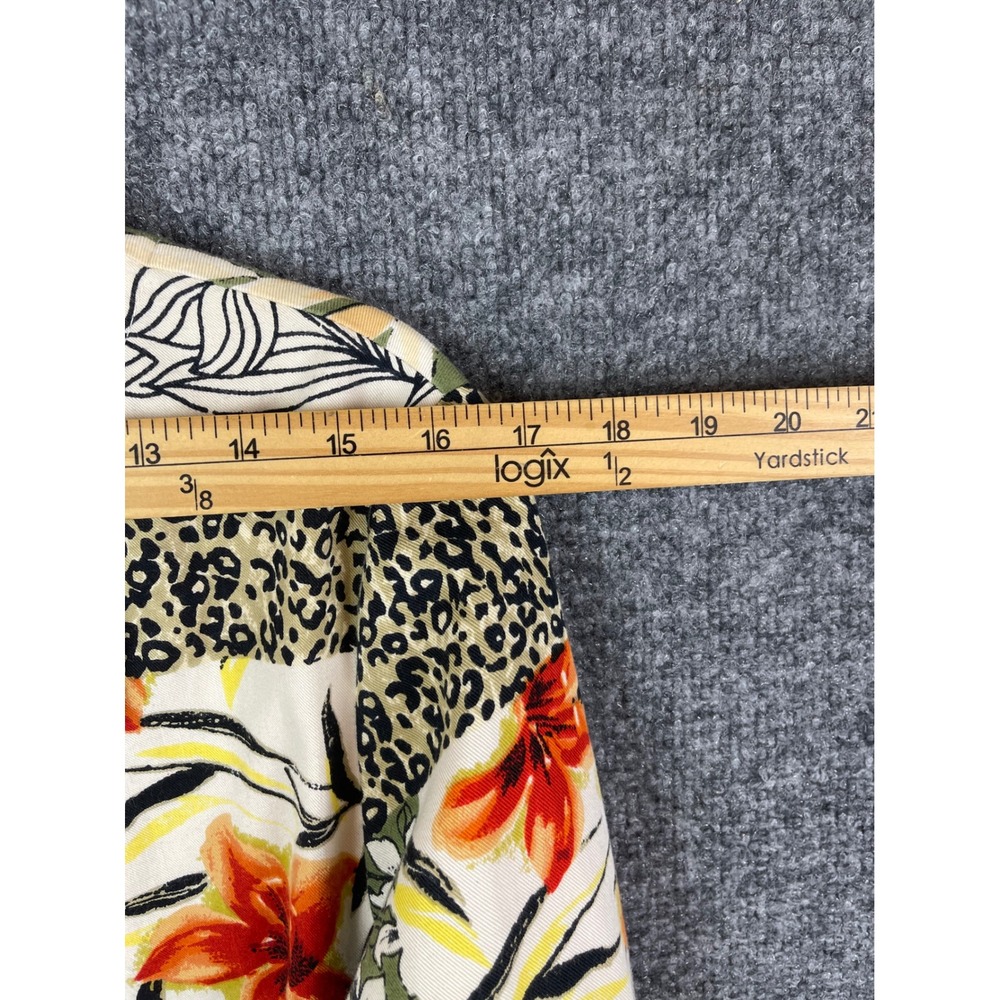 Graff Zip Front Jacket Womens Medium Multi Color Floral Leopard Cotton - Picture 10 of 13